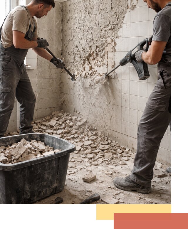 Демонтаж плитки со стен в Краснокамске быстро и аккуратно