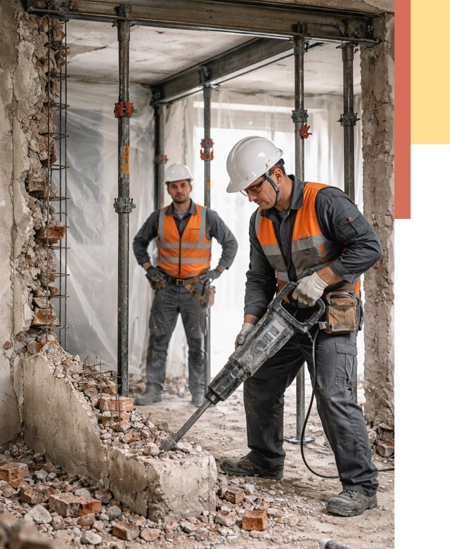 Снос несущих стен в Краснокамске от 10390 руб. — демонтаж несущей стены под ключ | ОТДЕЛОЧНИК-Кнм