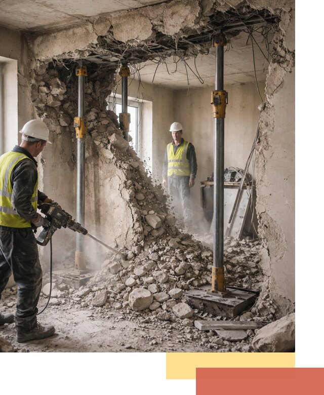 Снос несущих стен в Краснокамске с гарантией безопасности и качества