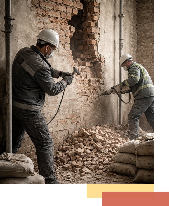 Демонтаж кирпичных стен в Краснокамске быстро и безопасно