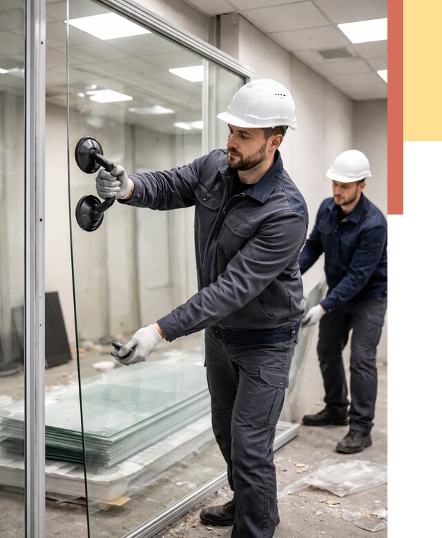 Демонтаж стеклянных перегородок в Краснокамске от 3244 руб. — быстро и недорого | ОТДЕЛОЧНИК-Кнм