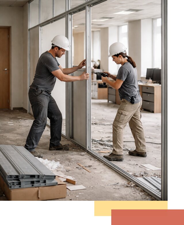 Демонтаж алюминиевых перегородок в Краснокамске быстро и аккуратно