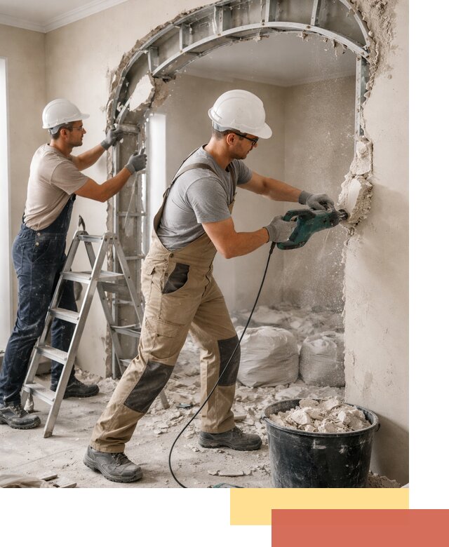 Демонтаж гипсокартонной арки в Краснокамске быстро и аккуратно