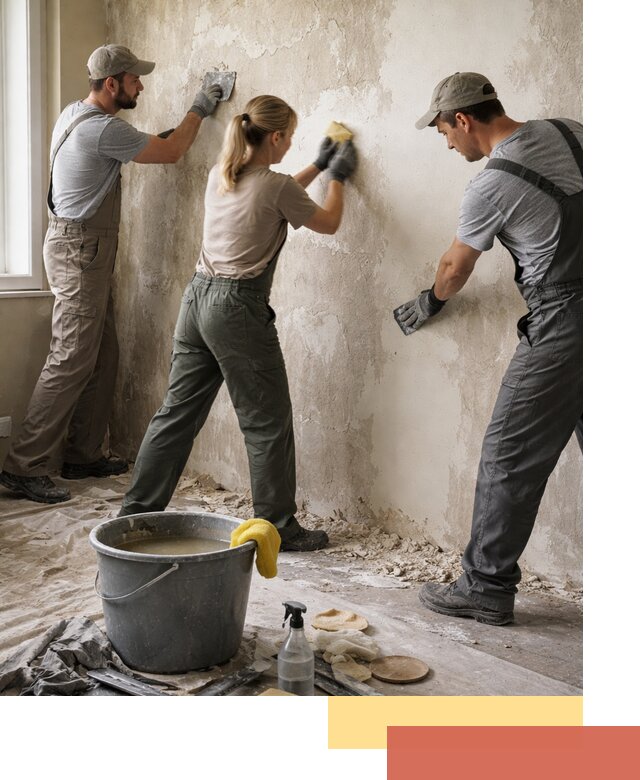 Очистка стен от клея и грунтовки в Краснокамске качественно и быстро