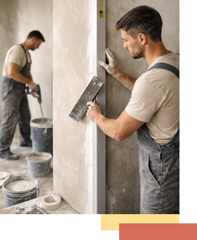 Выведение углов стен в Краснокамске: монтаж и оштукатуривание