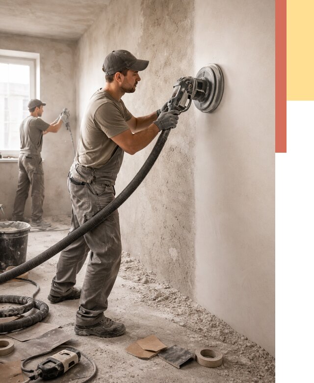 Шлифовка стен в Краснокамске от 1216 руб/м2 — быстро и недорого | ОТДЕЛОЧНИК-Кнм