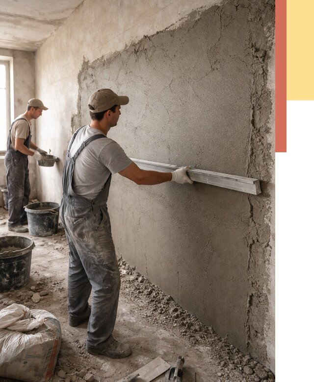 Цементная штукатурка стен в Краснокамске от 4562 руб/м2 — быстро и недорого | ОТДЕЛОЧНИК-Кнм