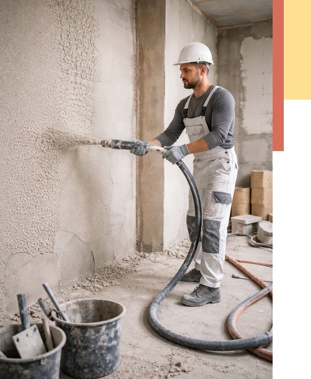 Машинная штукатурка стен в Краснокамске под ключ от 6589 руб./м2 | ОТДЕЛОЧНИК-Кнм