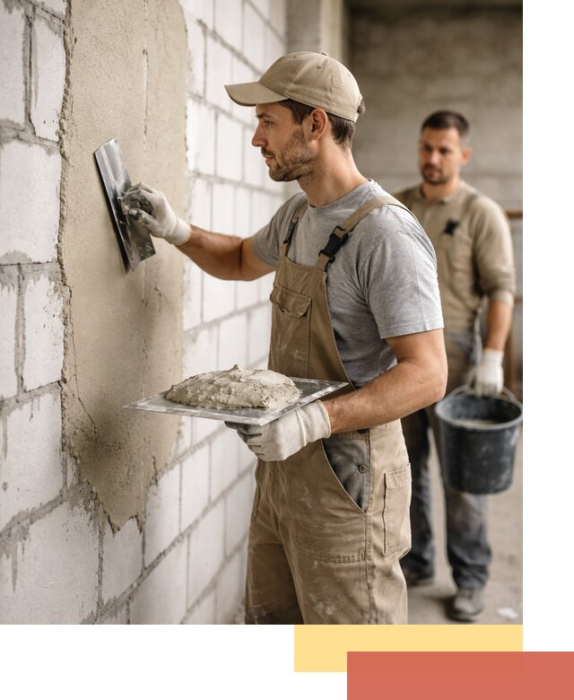 Штукатурка стен из газобетона в Краснокамске под ключ