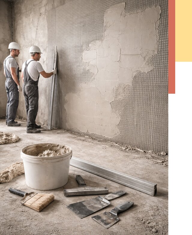 Штукатурка стен по сетке в Краснокамске от 5575 руб./м2 — быстро и недорого | ОТДЕЛОЧНИК-Кнм