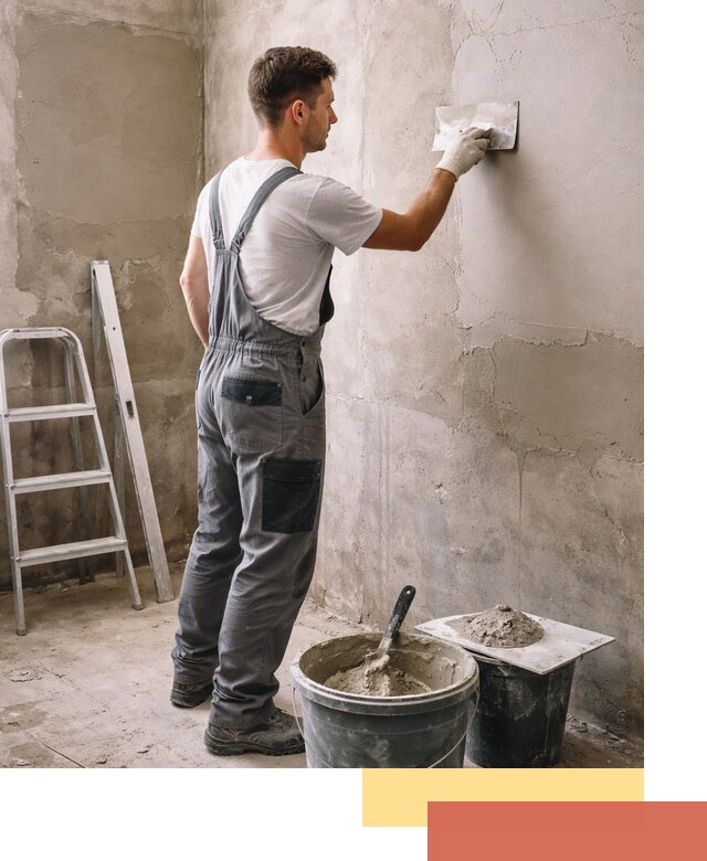 Штукатурка стен в ванной под ключ в Краснокамске