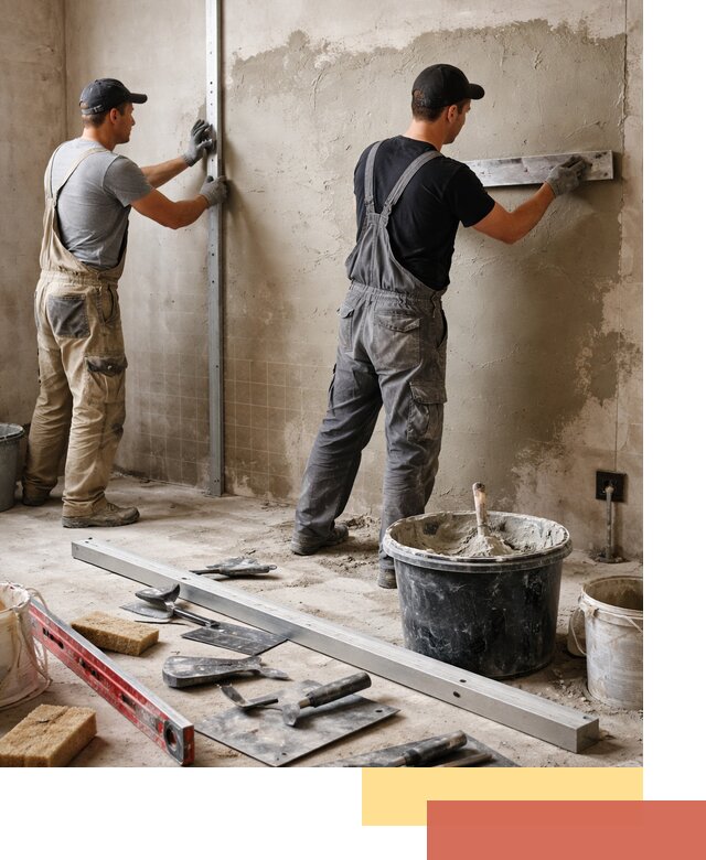 Профессиональная штукатурка стен под плитку в Краснокамске