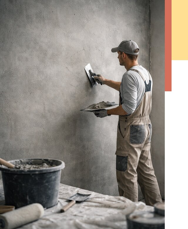 Декоративная штукатурка под бетон в Краснокамске от 2534 руб./м² — нанесение под ключ | ОТДЕЛОЧНИК-Кнм