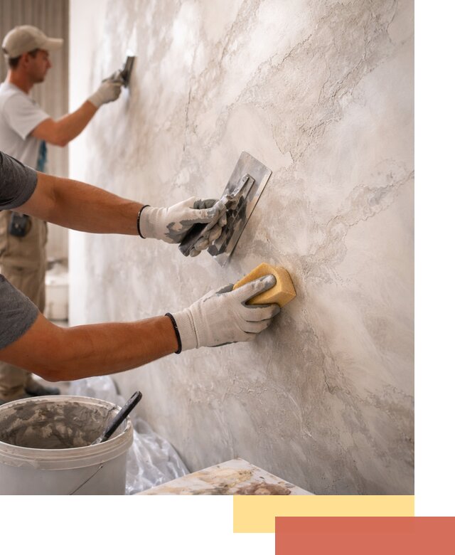 Декоративная штукатурка под мрамор в Краснокамске для стен и потолков