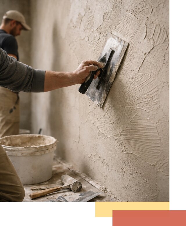 Фактурная штукатурка стен в Краснокамске — монтаж, отделка, реставрация