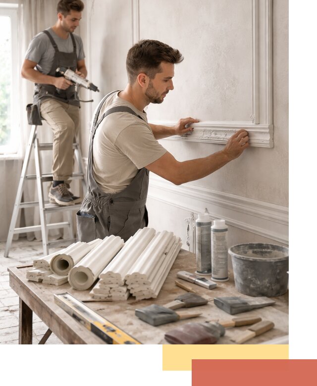 Монтаж лепнины на стены в Краснокамске профессионально и качественно