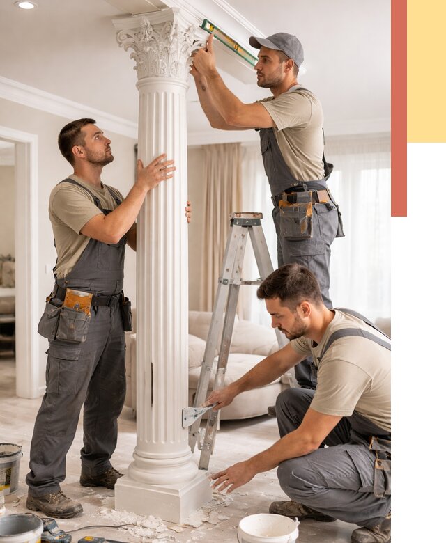 Установка декоративных колонн в Краснокамске от 12164 руб. под ключ | ОТДЕЛОЧНИК-Кнм