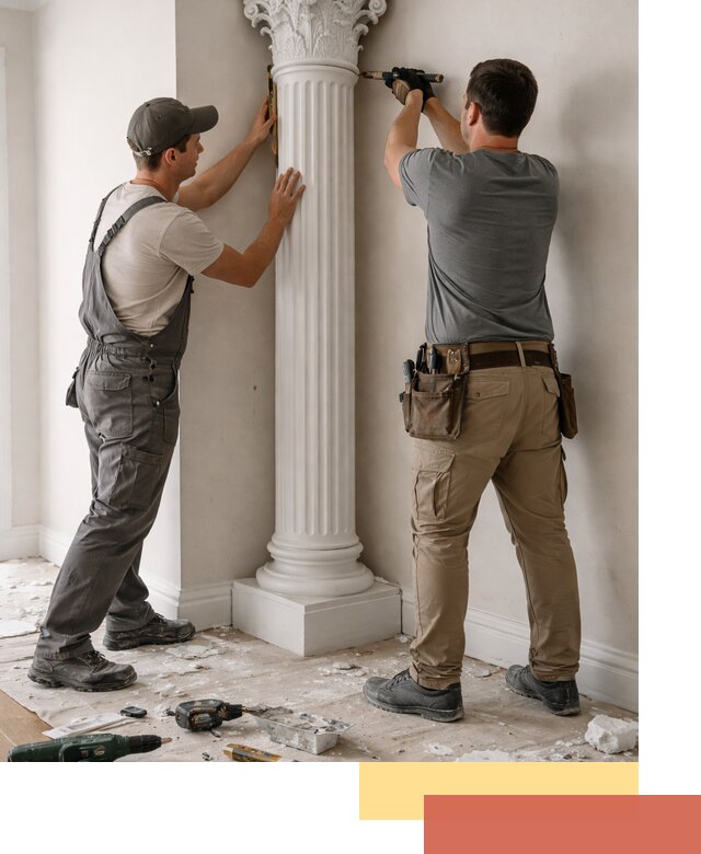 Установка декоративных колонн в Краснокамске под ключ