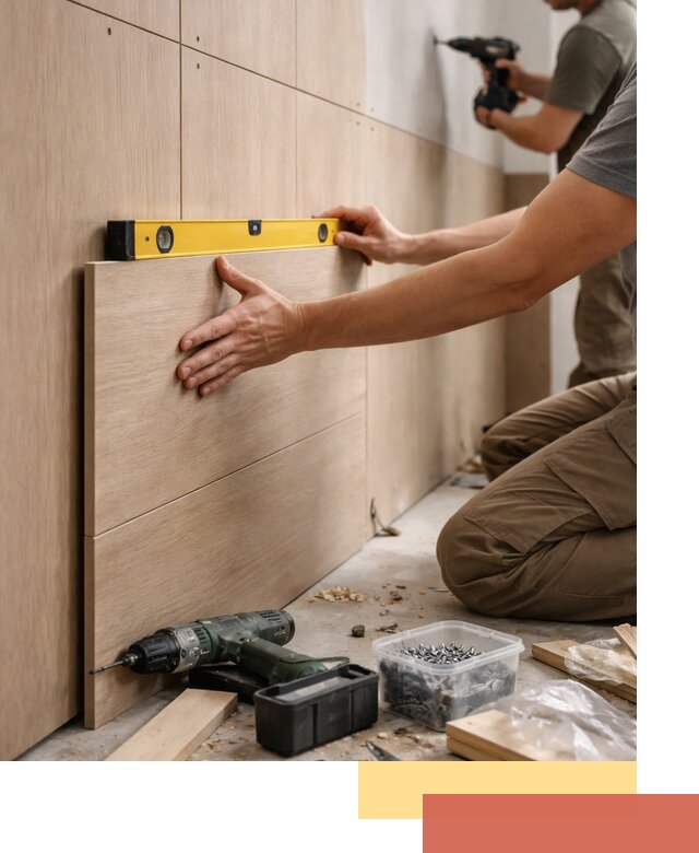 Профессиональный монтаж МДФ панелей на стены в Краснокамске