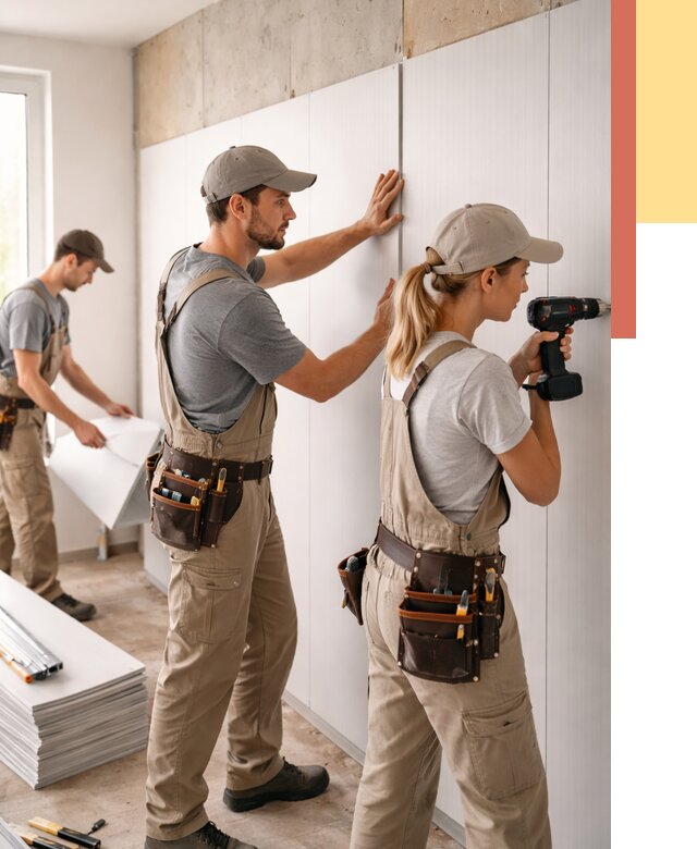 Монтаж ПВХ панелей на стены в Краснокамске от 456 руб/м2 — быстро и недорого | ОТДЕЛОЧНИК-Кнм