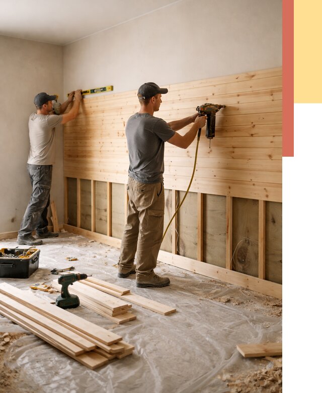 Монтаж деревянной вагонки на стены в Краснокамске от 7603 руб. | Услуги монтажа вагонки | ОТДЕЛОЧНИК-Кнм