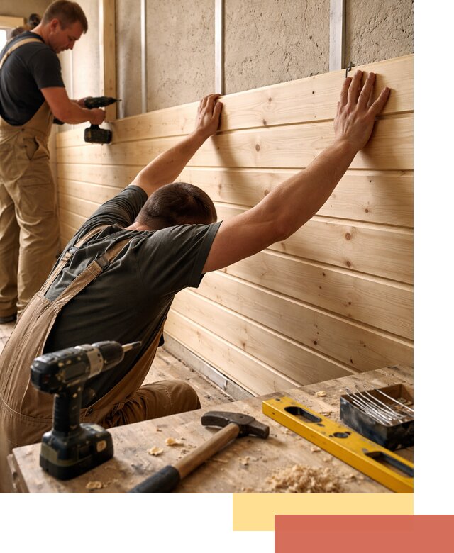 Монтаж деревянной вагонки на стены в Краснокамске быстро и качественно