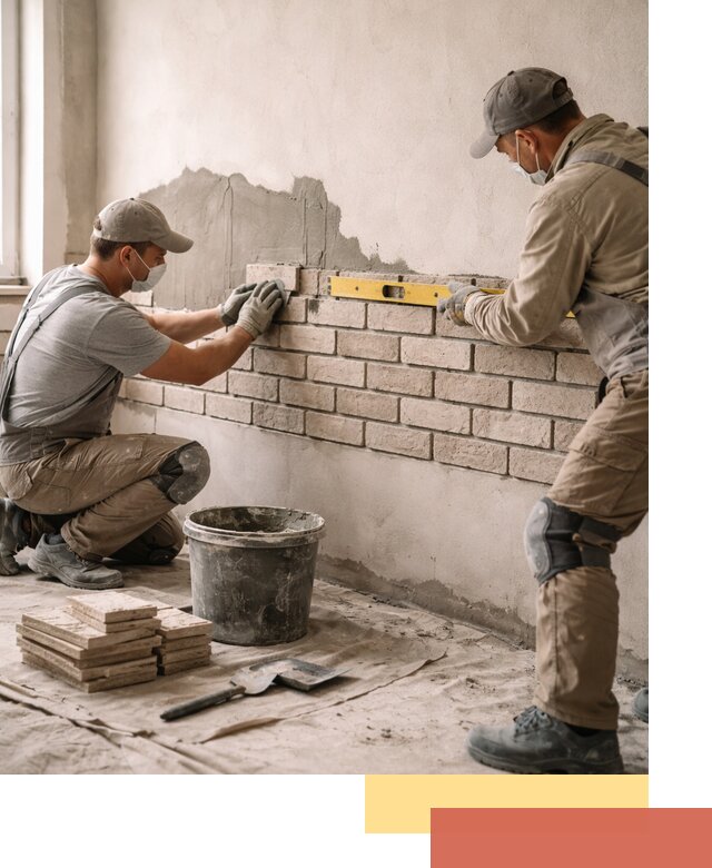 Монтаж декоративного кирпича профессионально в Краснокамске