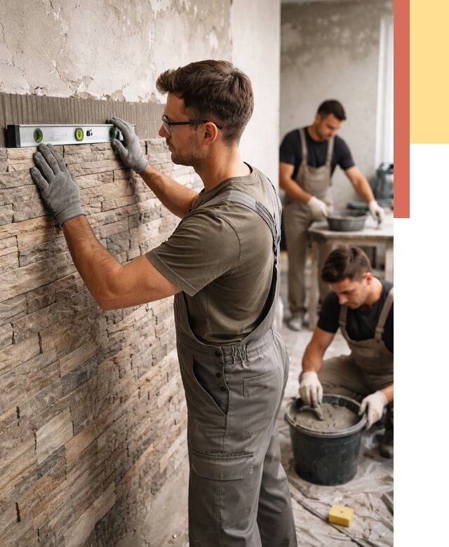 Монтаж искусственного камня в Краснокамске от 4562 руб. под ключ | ОТДЕЛОЧНИК-Кнм