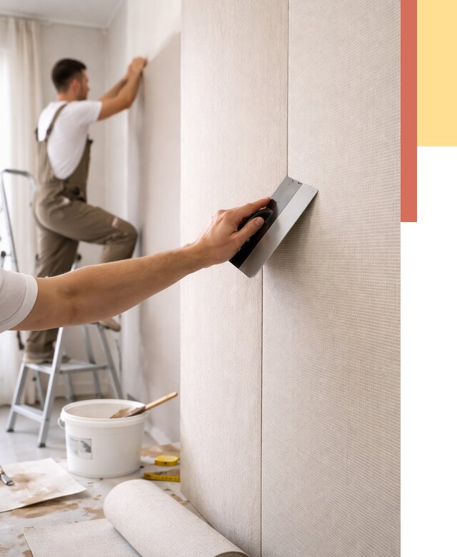 Поклейка текстильных обоев в Краснокамске от 4562 руб. под ключ | ОТДЕЛОЧНИК-Кнм