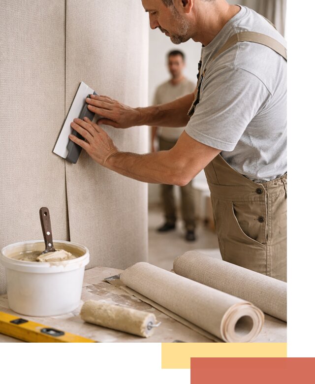 Поклейка текстильных обоев в Краснокамске профессионально и аккуратно