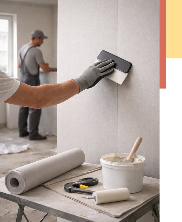 Поклейка обоев под покраску в Краснокамске от 3548 руб. за м2 | ОТДЕЛОЧНИК-Кнм