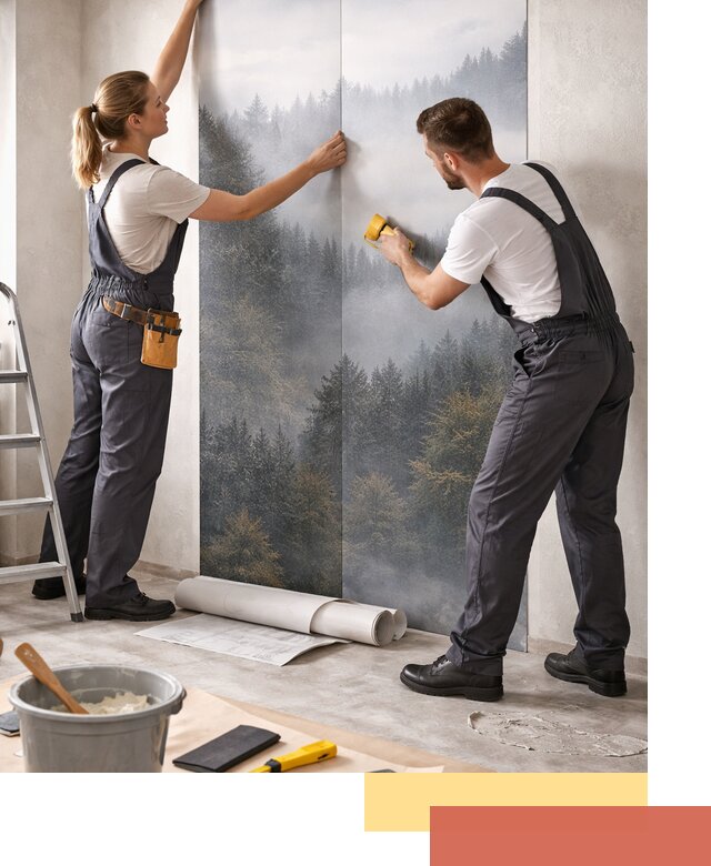 Поклейка фотообоев профессионально в Краснокамске под ключ