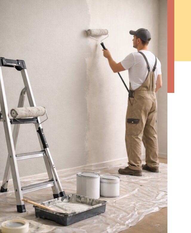 Покраска стен латексной краской в Краснокамске от 4562 руб. за м2 | ОТДЕЛОЧНИК-Кнм