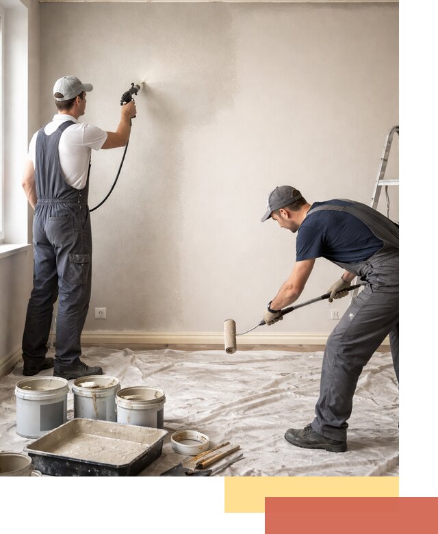 Покраска стен моющейся краской и защита поверхностей в Краснокамске