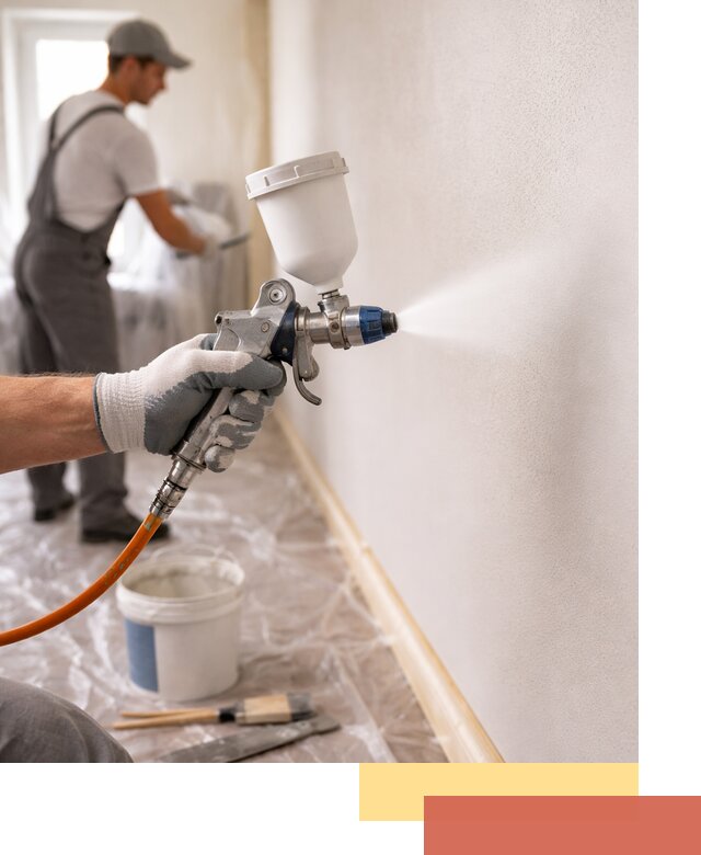 Покраска стен краскопультом в Краснокамске быстро и качественно