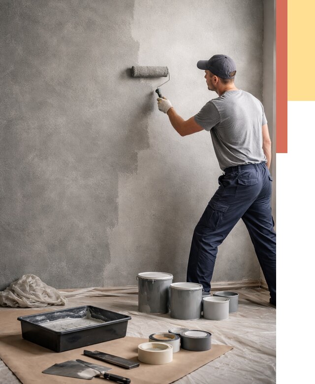 Покраска стен под бетон в Краснокамске от 659 руб. за м2 — быстро и недорого | ОТДЕЛОЧНИК-Кнм