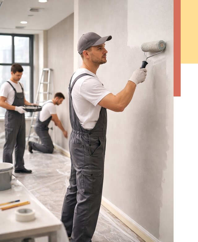 Покраска стен в офисе в Краснокамске от 8616 руб. — быстро и недорого | ОТДЕЛОЧНИК-Кнм