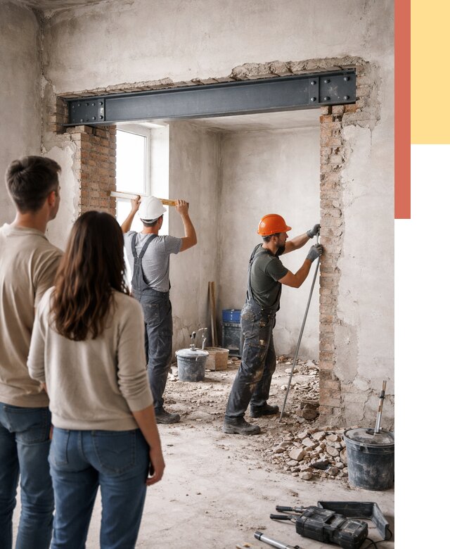 Усиление проема в стене в Краснокамске от 9630 руб. — усиление дверного проема металлоконструкцией | ОТДЕЛОЧНИК-Кнм