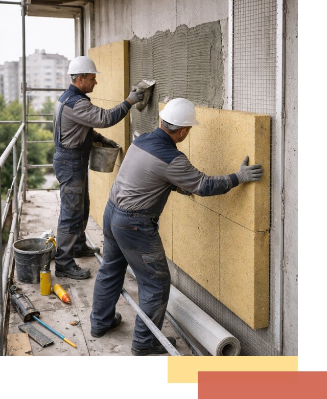 Утепление стен зданий и домов в Краснокамске качественно и надежно