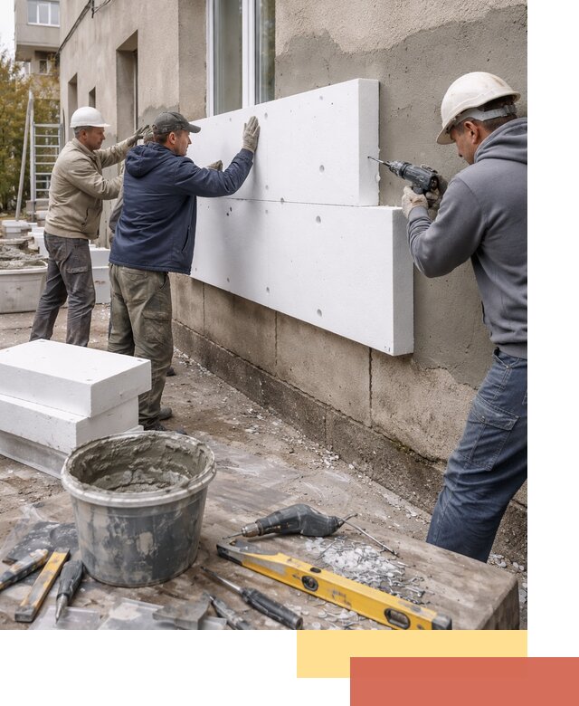 Утепление наружных стен пенопластом в Краснокамске