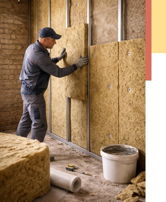 Утепление стен минватой в Краснокамске от 1368 руб./м2 — недорого и быстро | ОТДЕЛОЧНИК-Кнм