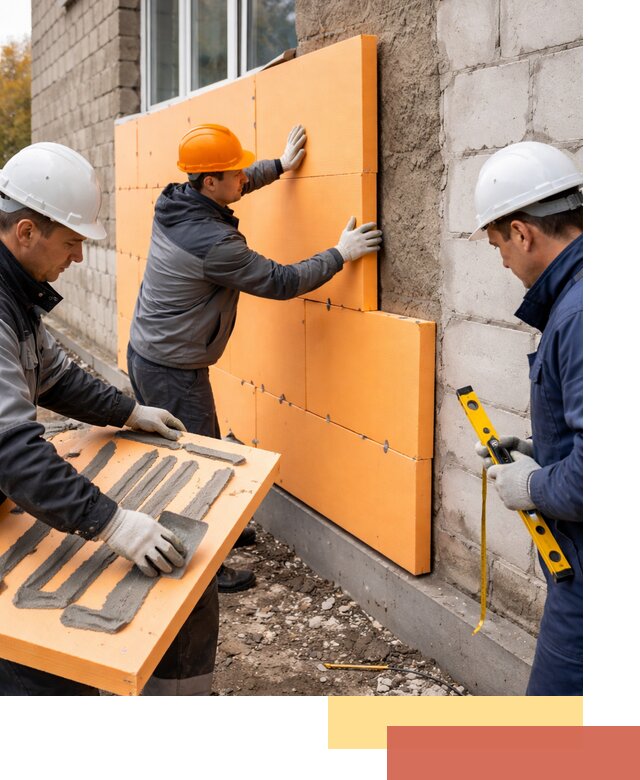 Утепление фасада пеноплексом под ключ в Краснокамске