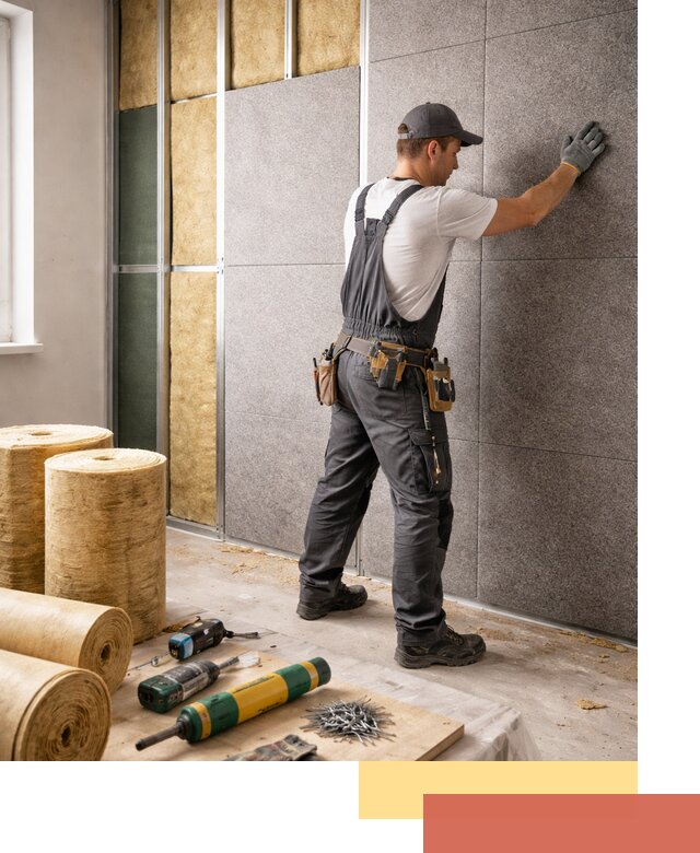 Профессиональная шумоизоляция стен в Краснокамске для квартиры и офиса