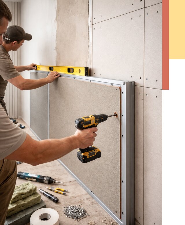 Шумоизоляция стен панелями ЗИПС в Краснокамске от 2230 руб./м² под ключ | ОТДЕЛОЧНИК-Кнм