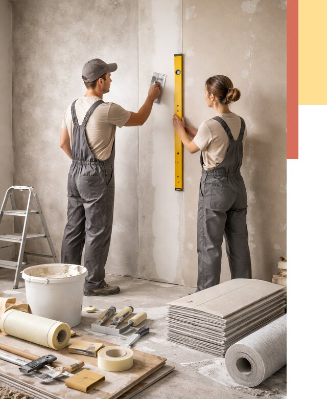 Отделка стен в Краснокамске от 1521 руб/м² — недорого, быстро, под ключ | ОТДЕЛОЧНИК-Кнм