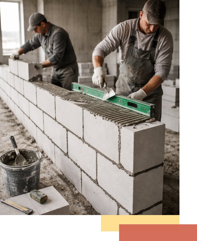 Кладка перегородок из газобетона в Краснокамске быстро и качественно