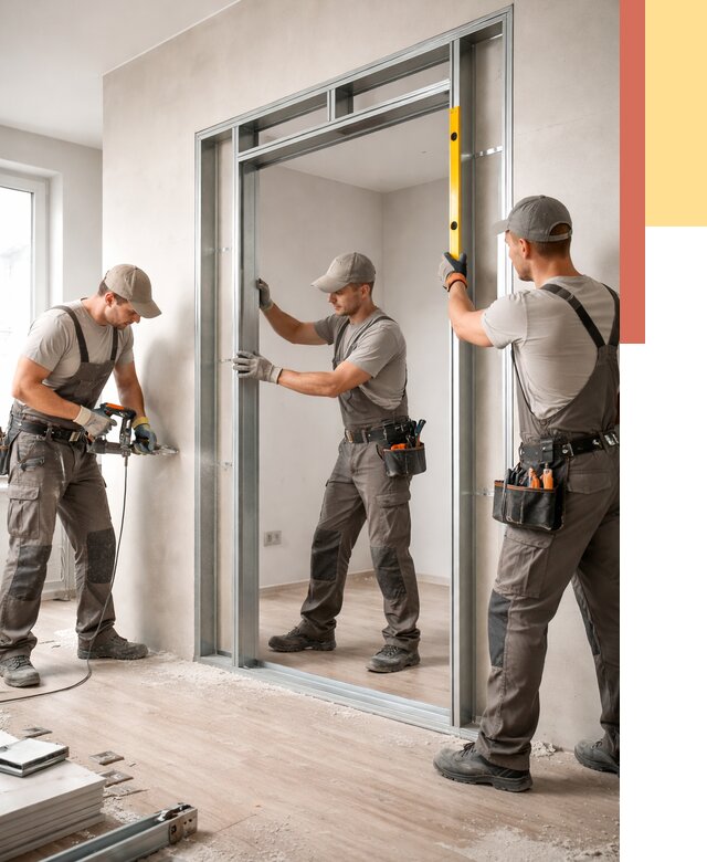 Устройство дверного проема в перегородке в Краснокамске от 4562 руб. под ключ | ОТДЕЛОЧНИК-Кнм