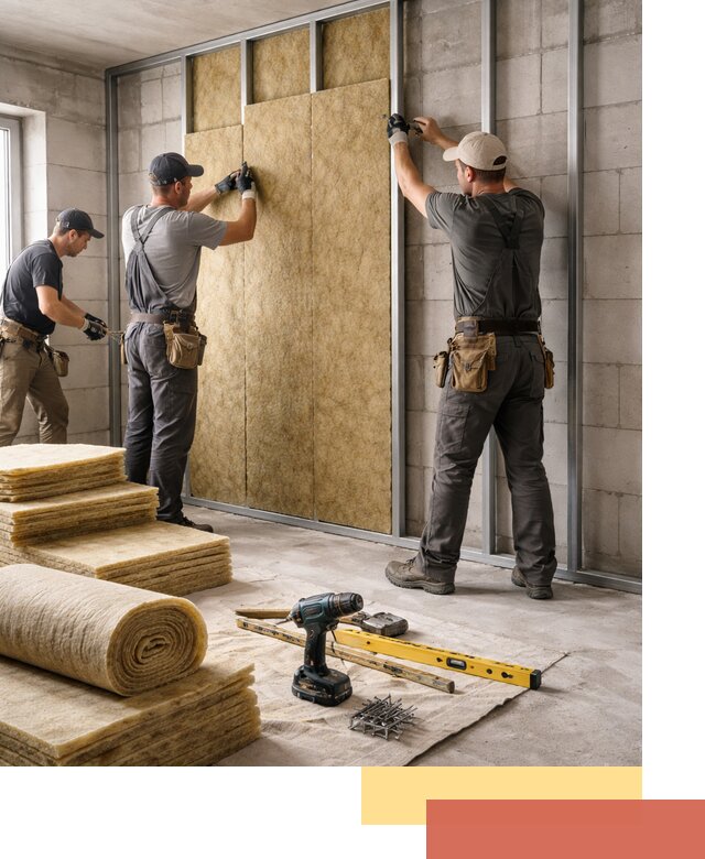 Шумоизоляция перегородок из блоков в Краснокамске — монтаж и защита шумоизоляцией