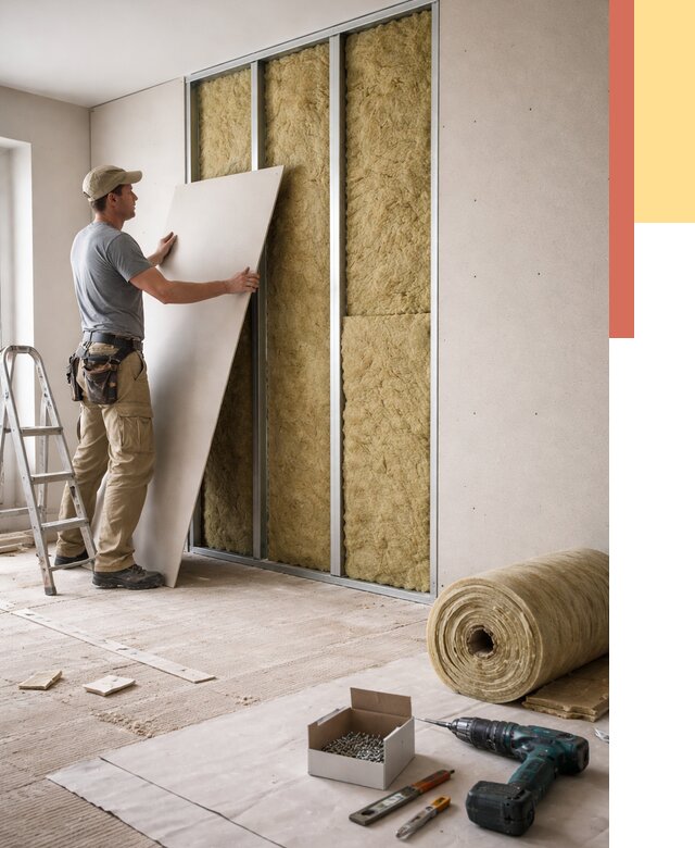 Перегородка из гипсокартона с шумоизоляцией в Краснокамске от 3163 руб. | ОТДЕЛОЧНИК-Кнм