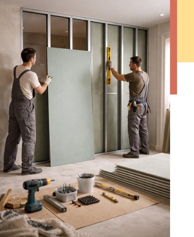 Перегородка из влагостойкого гипсокартона в Краснокамске от 4866 руб. — монтаж под ключ | ОТДЕЛОЧНИК-Кнм